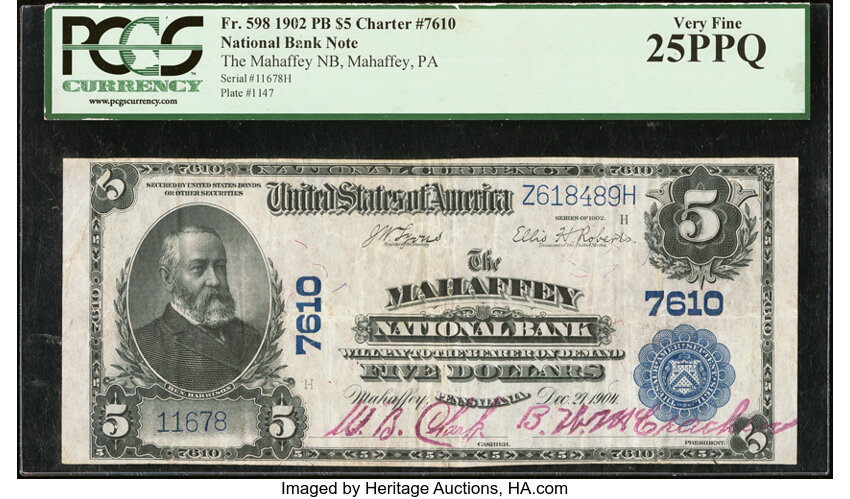 1902 $5  3rd Charter Period, 3rd Issue, Plain Back (Fr. 598) thumbnail 11