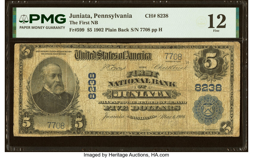 1902 $5  3rd Charter Period, 3rd Issue, Plain Back (Fr. 599) thumbnail 3