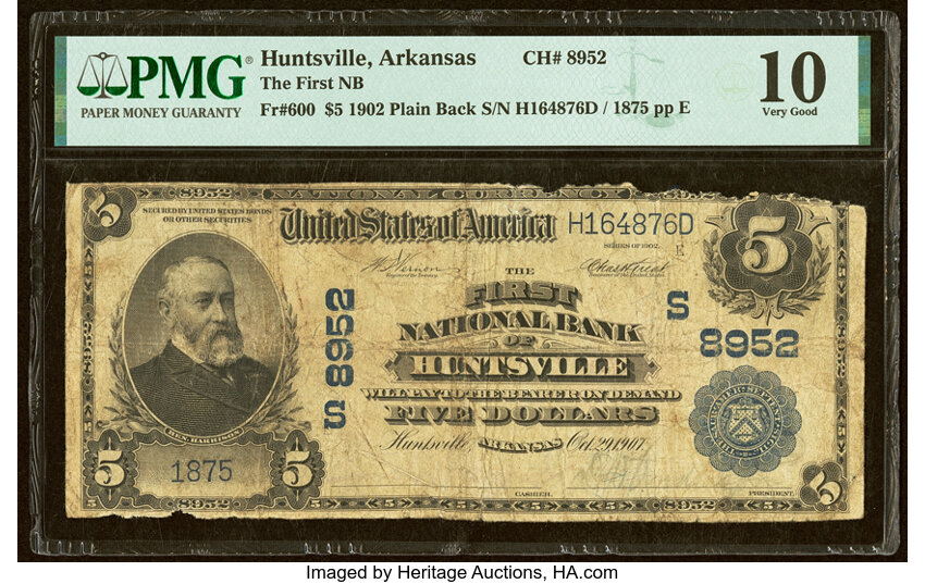 1902 $5  3rd Charter Period, 3rd Issue, Plain Back (Fr. 600) thumbnail 3