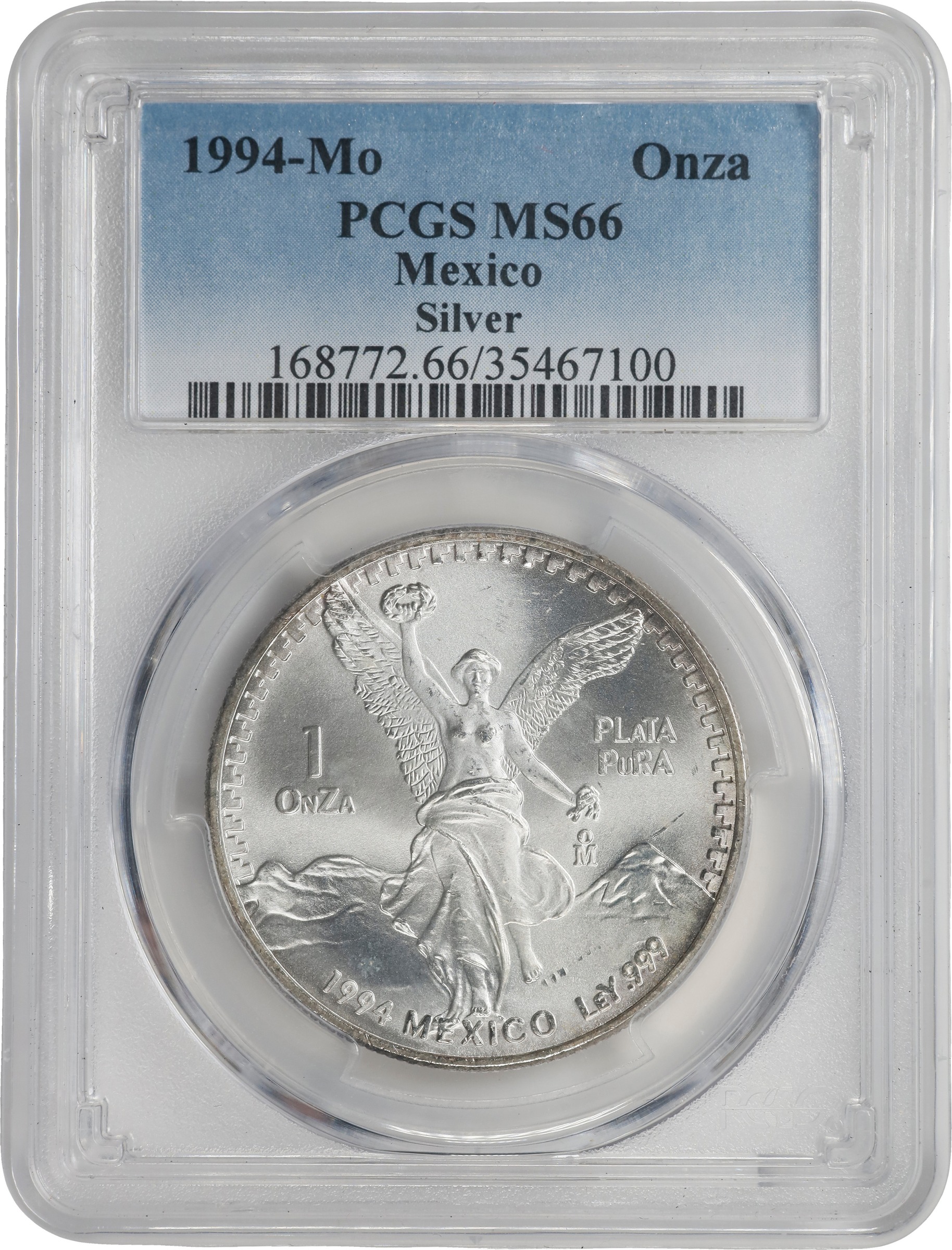 1990-Mo 1 Onza Libertad, Silver MS (KM-494.2) thumbnail 4