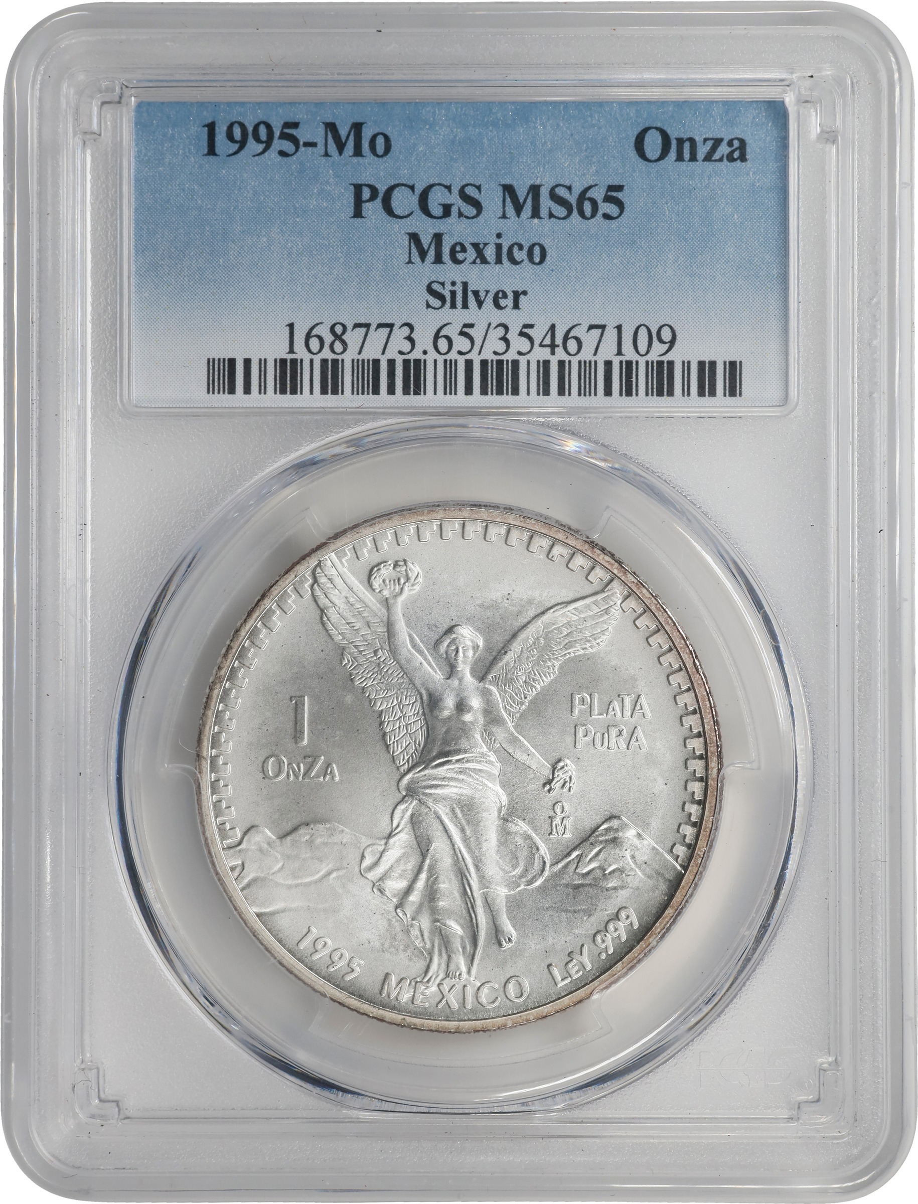 1990-Mo 1 Onza Libertad, Silver MS (KM-494.2) thumbnail 5