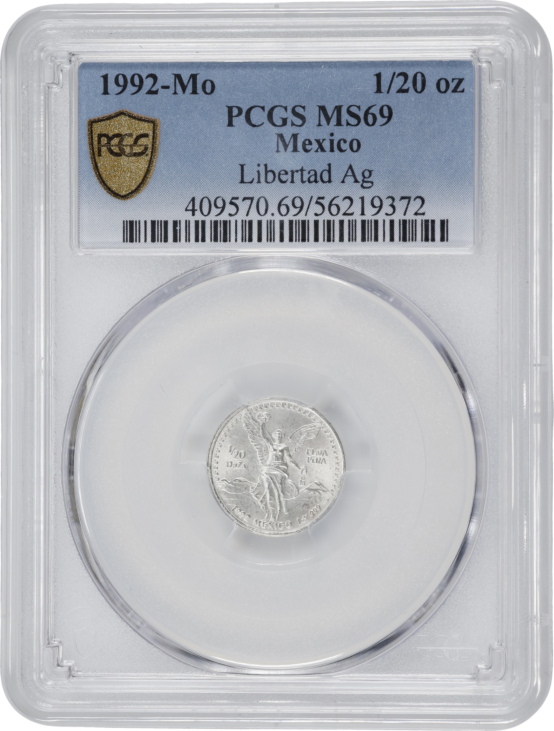 1992-Mo 1/20 Onza Libertad, Silver MS