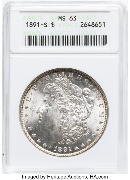 1891-S $1  Far Slanted Date, VAM-7 MS thumbnail 3