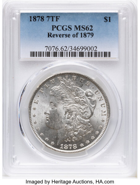 1878 7TF $1  Reverse of 1879 MS thumbnail 4