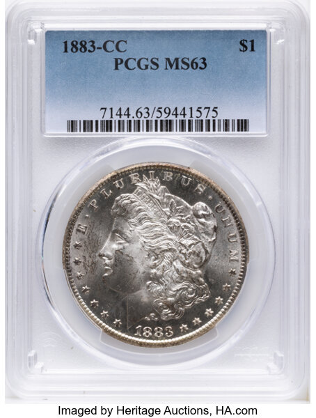 1883-CC $1  CC/CC, Clashed Die Break Cap, VAM-5D MS thumbnail 3