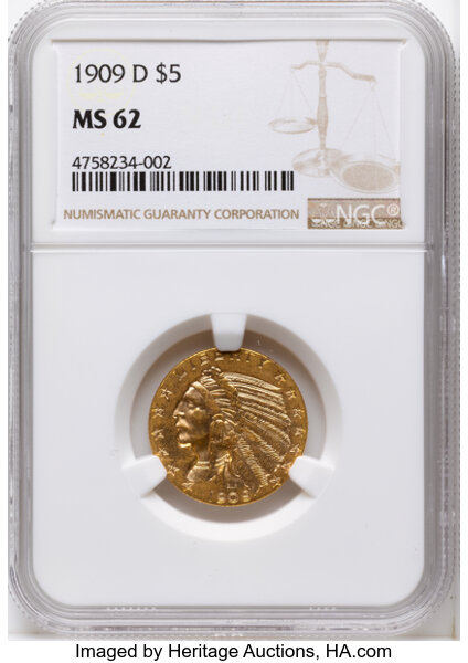 1909-D $5  MS thumbnail 4