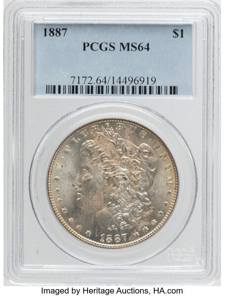 1887 $1 VF30 CAC thumbnail 6