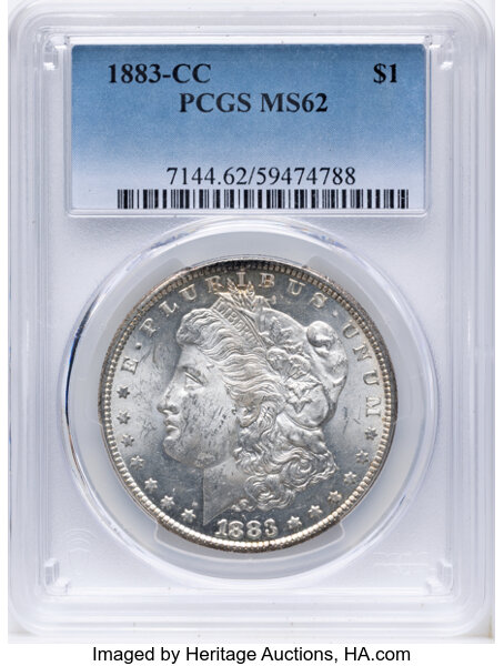 1883-CC $1  CC/CC, Clashed Die Break Cap, VAM-5D MS thumbnail 2
