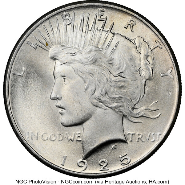 1925 $1 AU53 CAC thumbnail 3