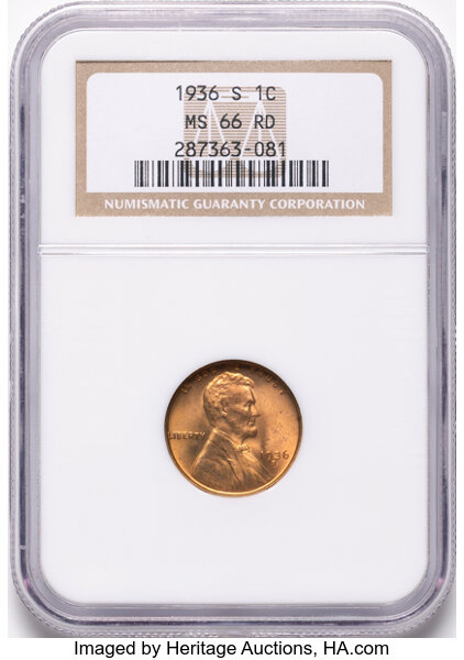 1936-S 1c MS RD MS63 RD CAC thumbnail 3