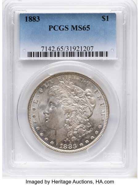 1883 $1  GSA Hoard, Hard Package MS thumbnail 2