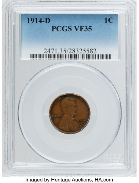 Image for Lincoln Cent 1c Wheat Reverse, 1909-1958 MS BN [Type] VF35 BN