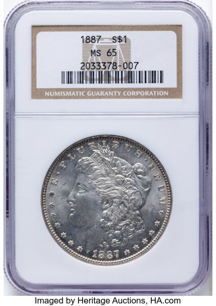 1887 $1 VF30 CAC thumbnail 4