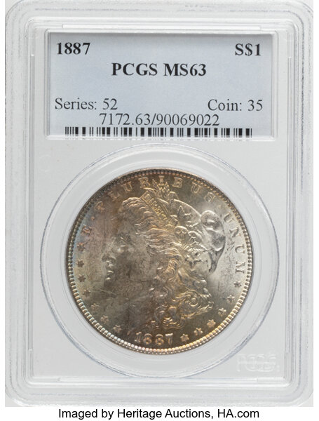 1887 $1 VF30 CAC thumbnail 5