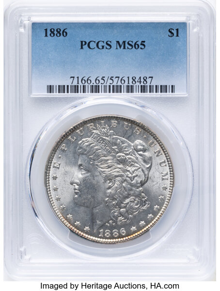 1886 $1 MS67 CAC thumbnail 3