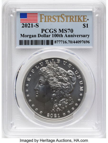 2021-S S$1 Morgan, 100th Anniversary MS thumbnail 4