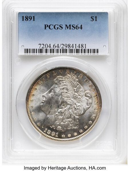 1891 $1  Doubled Ear, Die Break, VAM-9C MS thumbnail 2