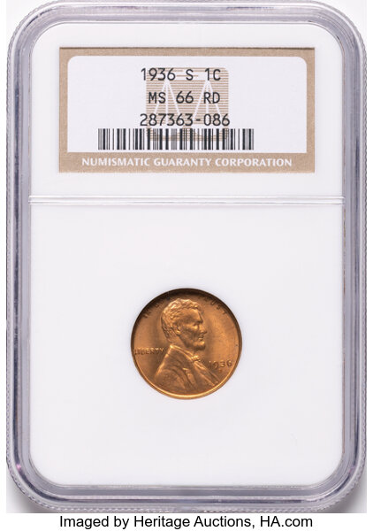 1936-S 1c MS RD MS63 RD CAC thumbnail 4