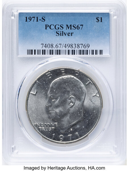1971-S $1  Silver MS68 CAC thumbnail 3