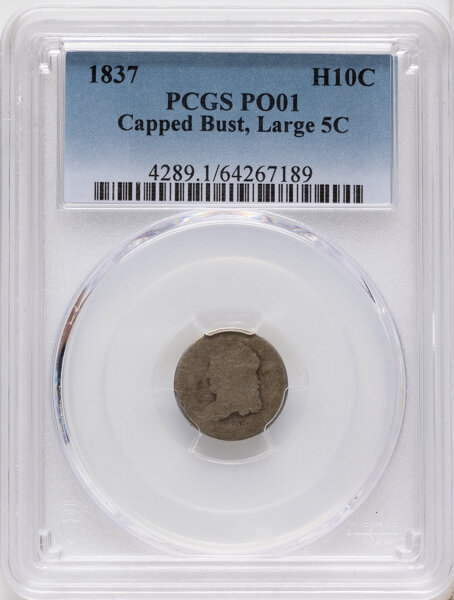 1837 H10c Large 5C VF20 CAC thumbnail 2