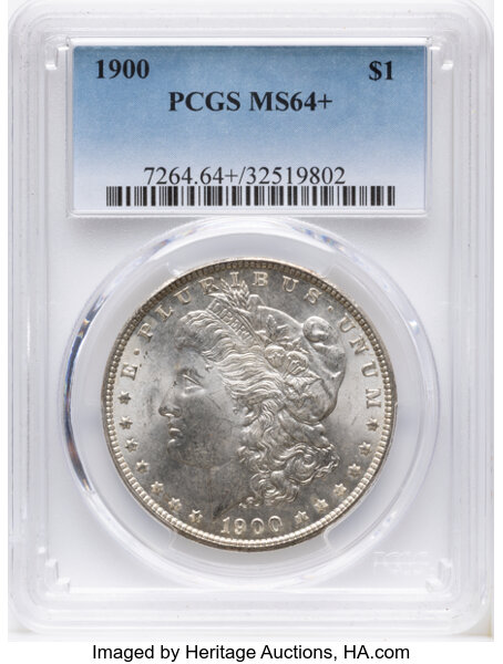 1900 $1 MS60 CAC thumbnail 3