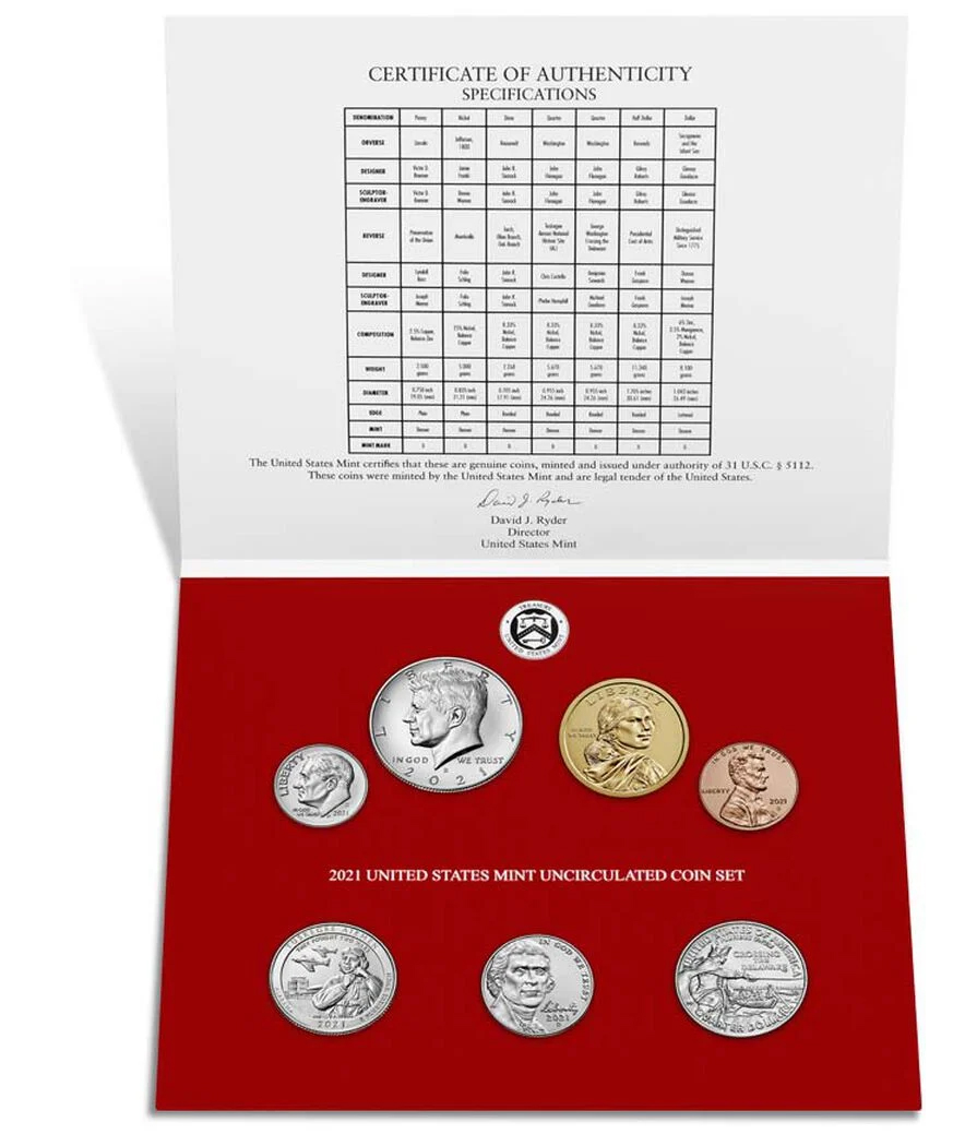 2021 1c-$1 Uncirculated Set, 14 Coins MS thumbnail 2