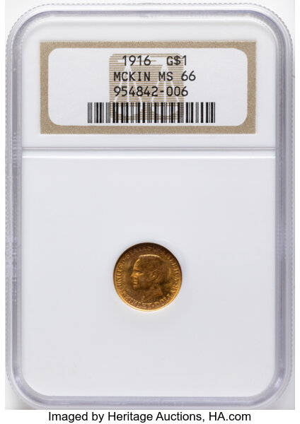 1916 G$1 McKinley Memorial MS67 CAC thumbnail 3