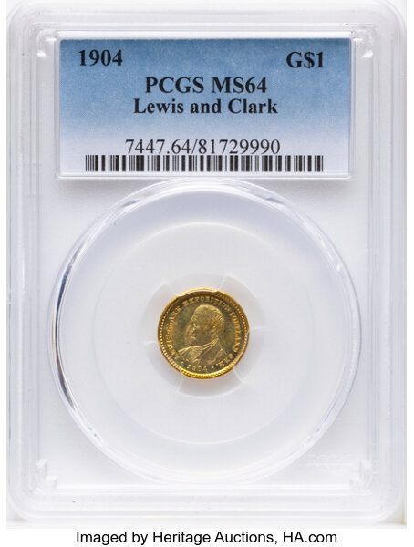 1904 G$1 Lewis & Clark Expo MS thumbnail 3