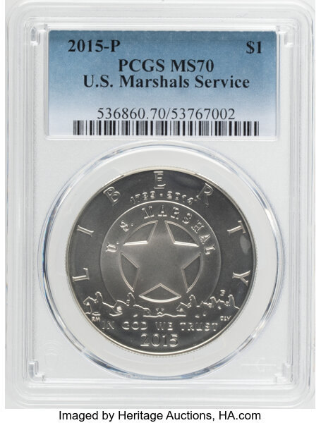 2015-P S$1 U.S. Marshals Service 225th Anniversary MS65 CAC thumbnail 2