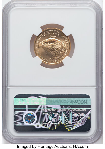 2021-W $10  Gold Eagle, Type 2, Unfinished Proof Dies MS68 CAC thumbnail 19