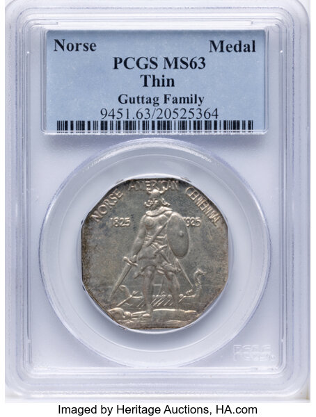 1925 Medal Norse American, Thin MS thumbnail 5