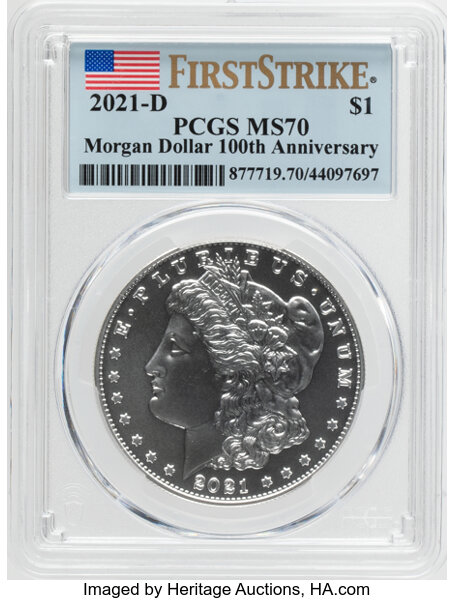 2021-D S$1 Morgan, 100th Anniversary MS thumbnail 3