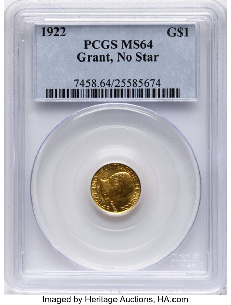1922 G$1 Grant Memorial, without Star MS68 CAC thumbnail 4