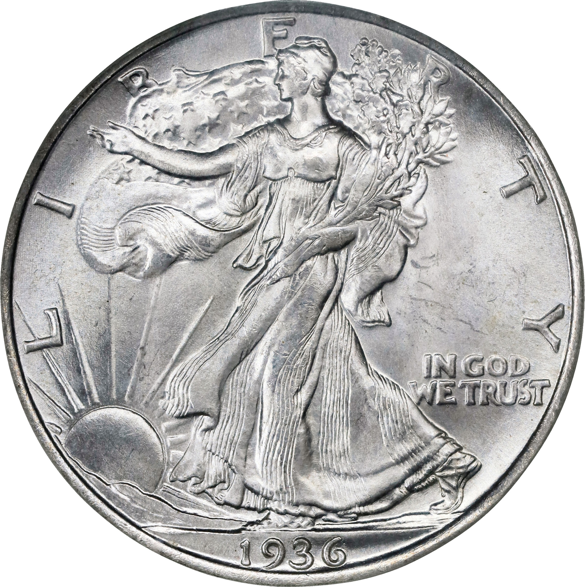 1936 50c Doubled Die Obverse, FS-101 MS thumbnail 3