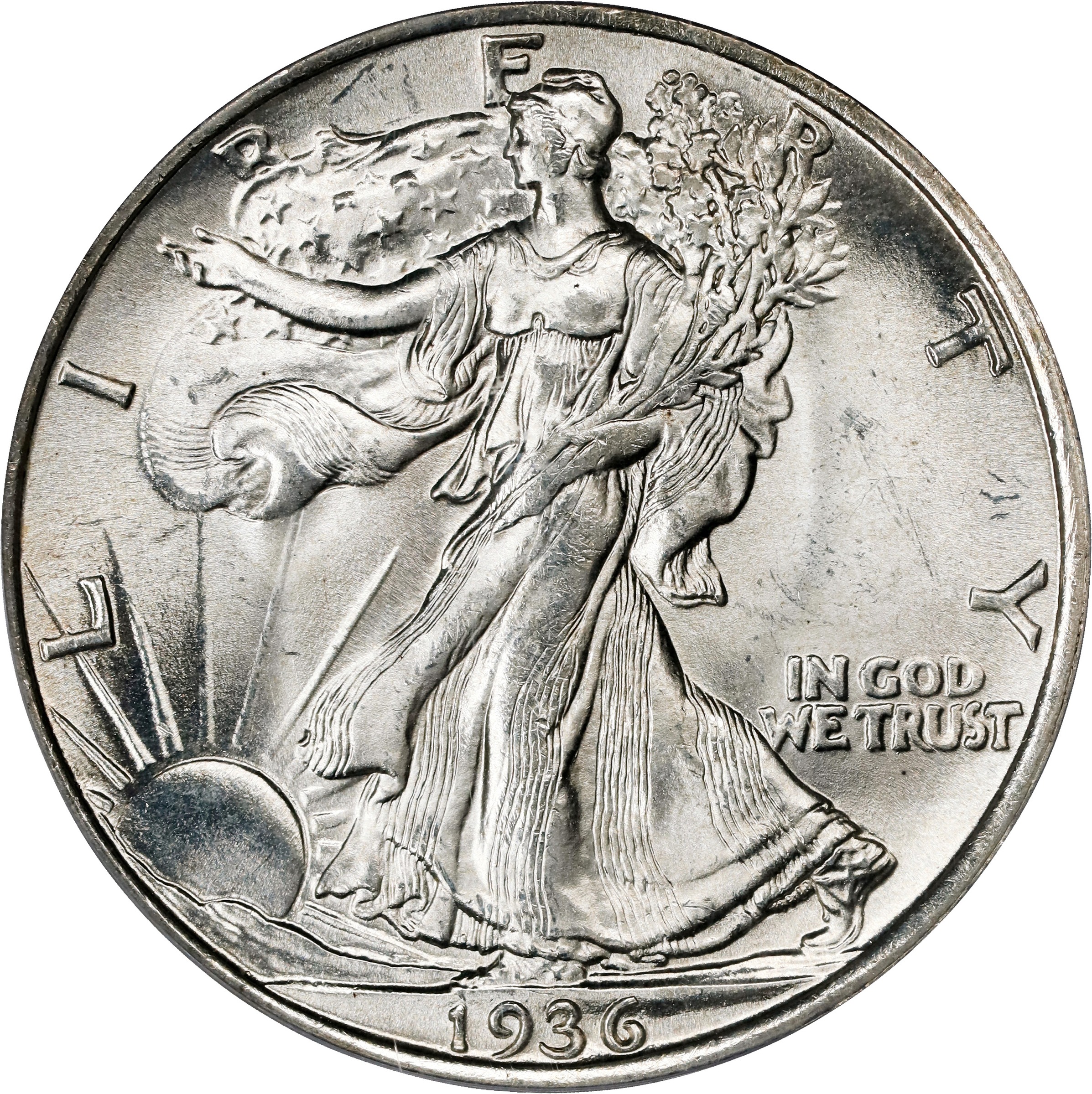 1936 50c Doubled Die Obverse, FS-101 MS thumbnail 4
