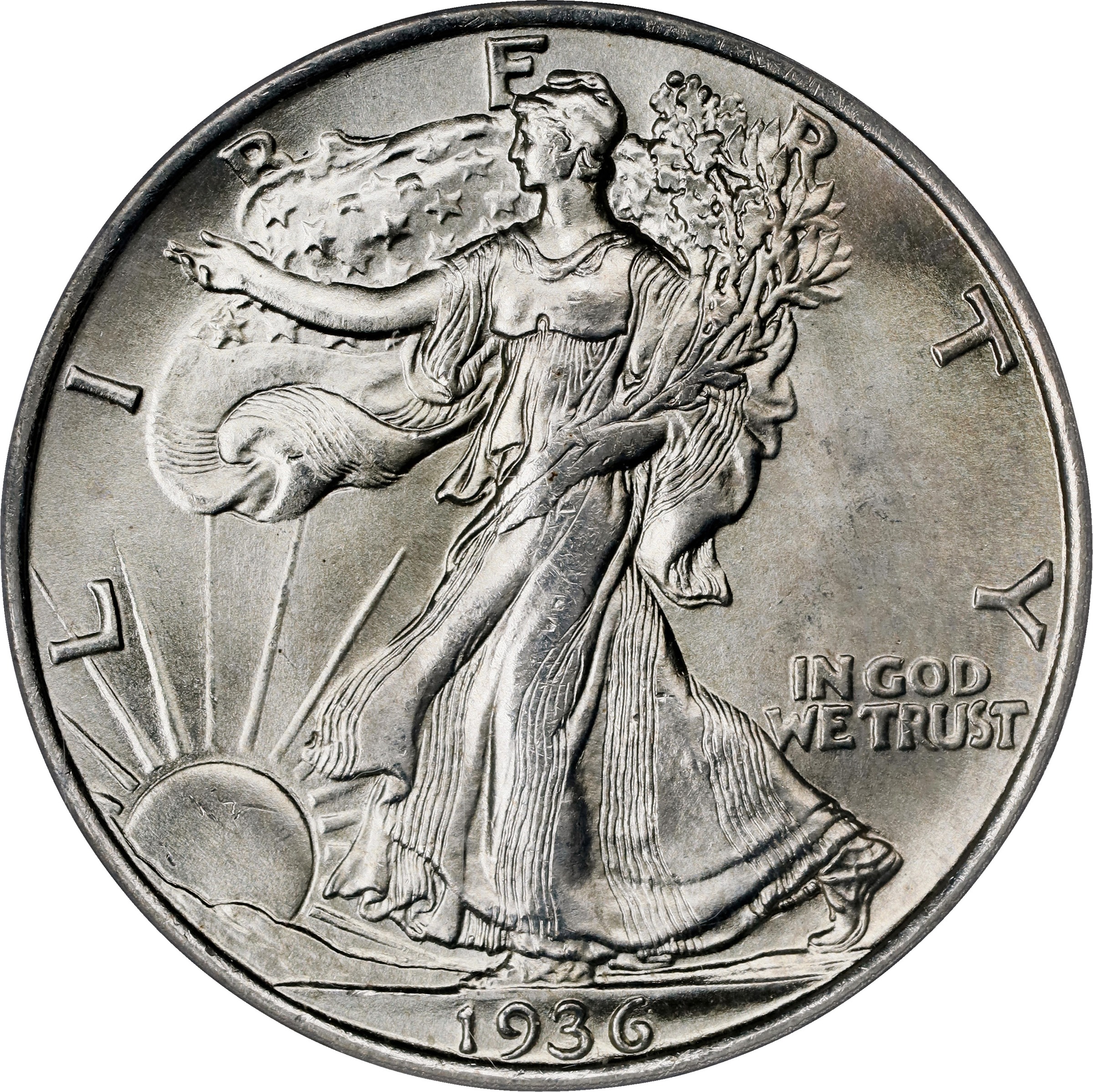 1936 50c Doubled Die Obverse, FS-101 MS thumbnail 6