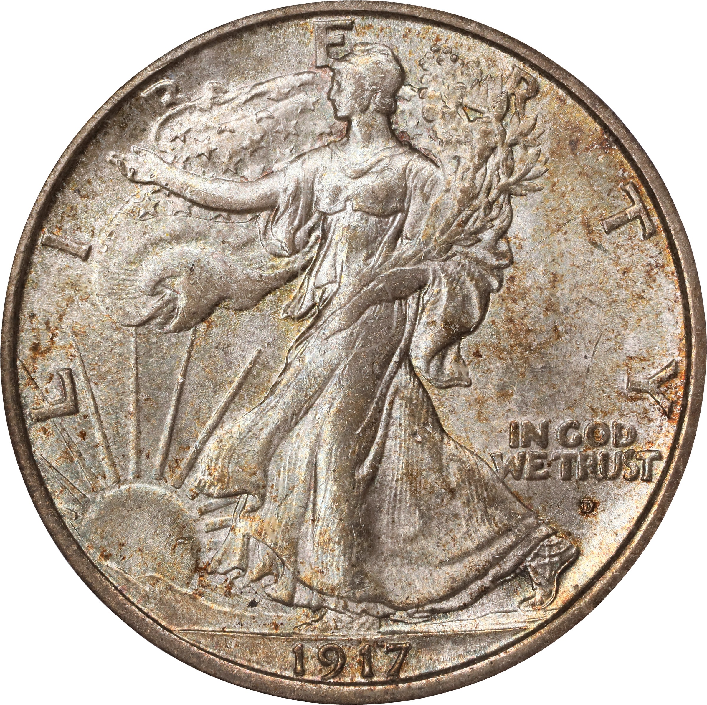 1917-D 50c Mintmark Obverse MS thumbnail 3