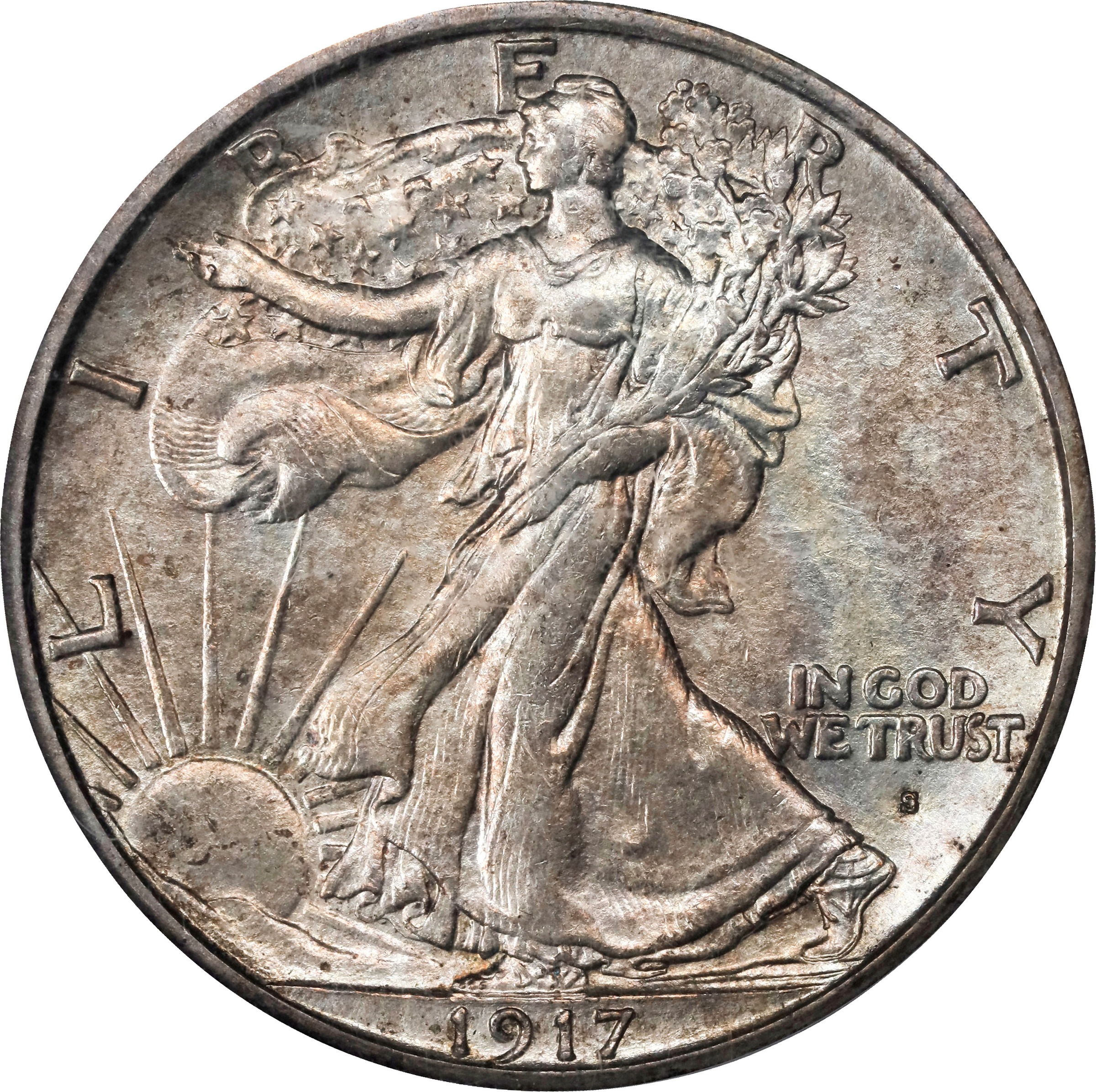 1917-S 50c Mintmark Obverse MS thumbnail 2
