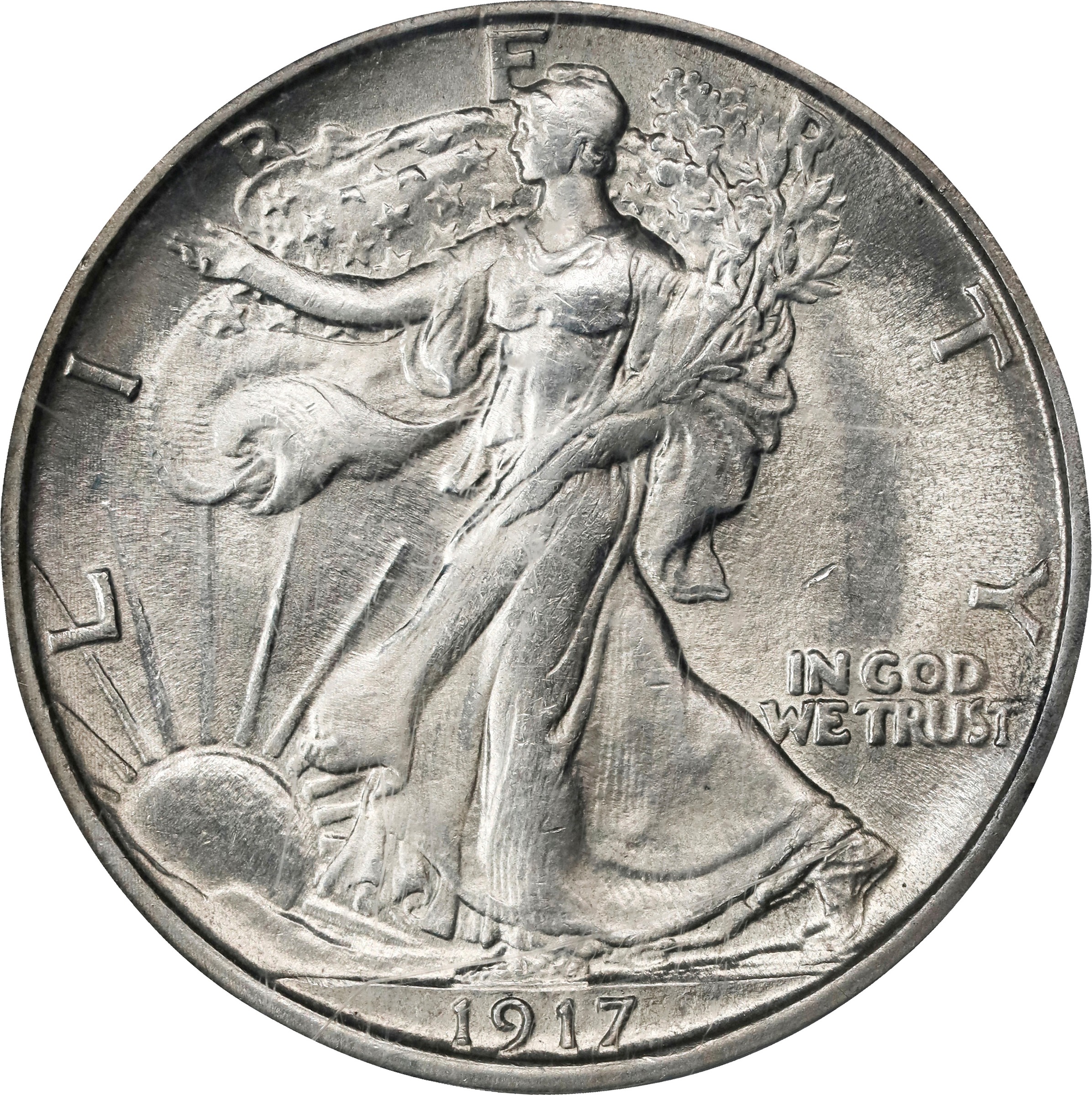 1917-S 50c Mintmark Reverse MS thumbnail 2