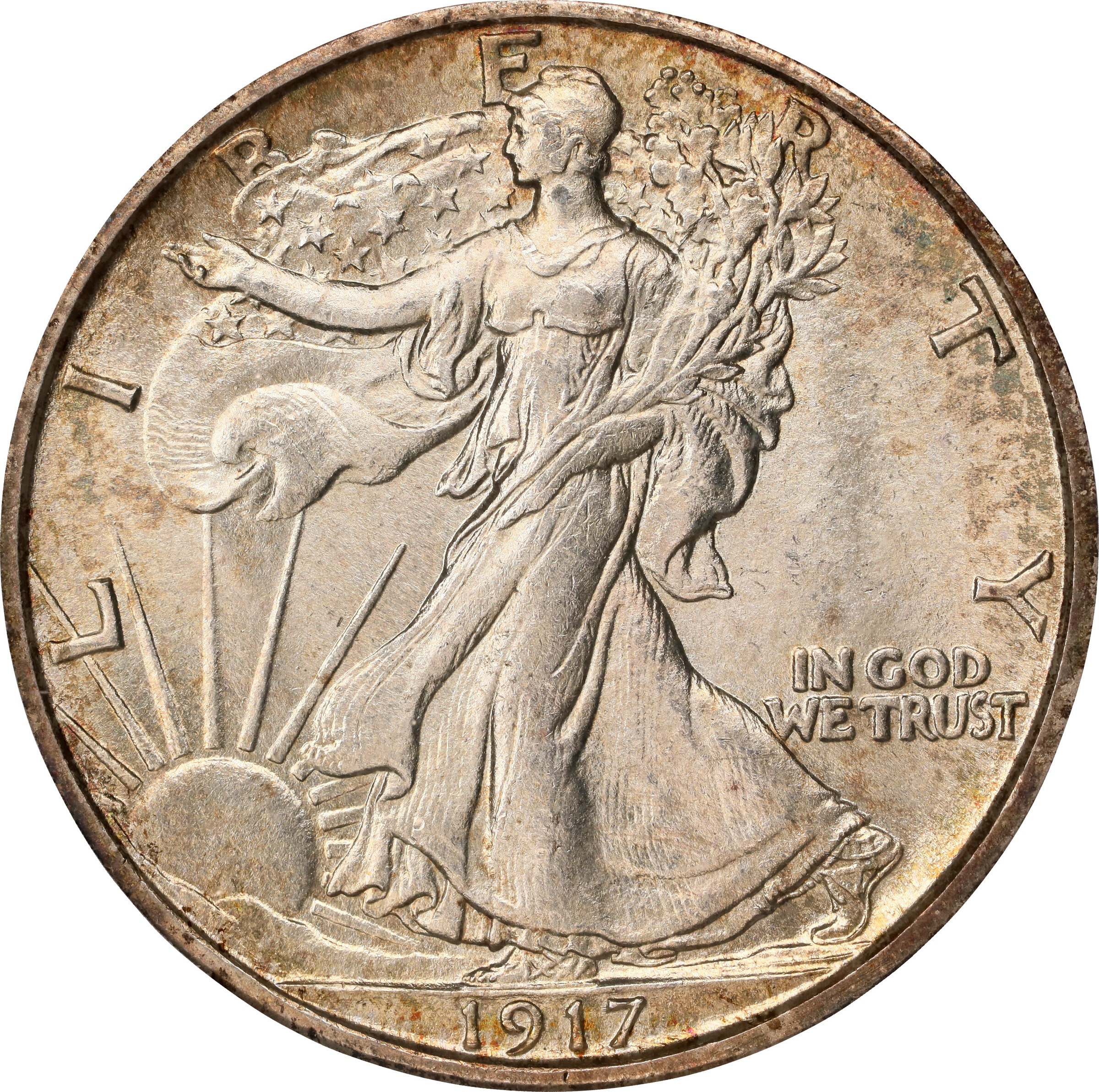 1917-S 50c Mintmark Reverse MS thumbnail 3