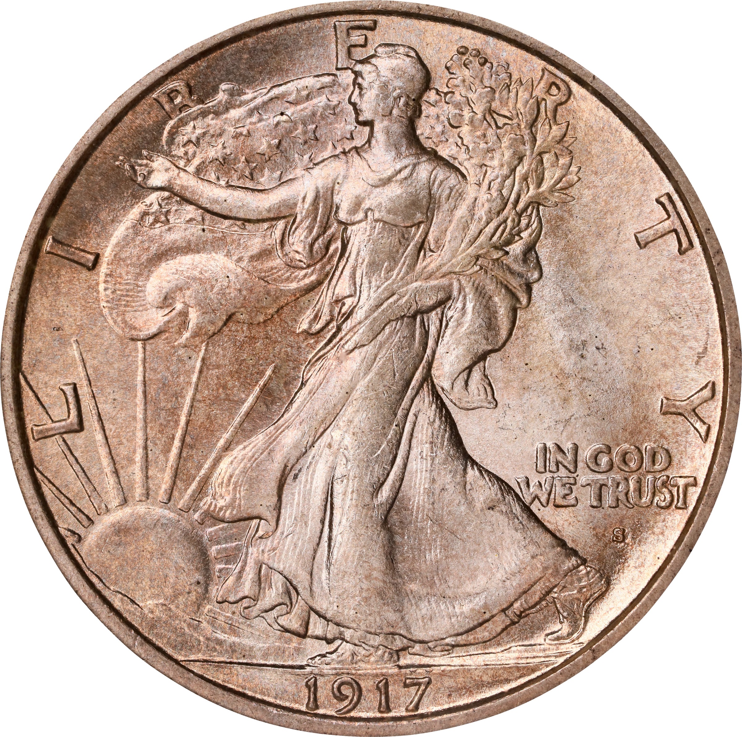 1917-S 50c Mintmark Obverse MS thumbnail 3