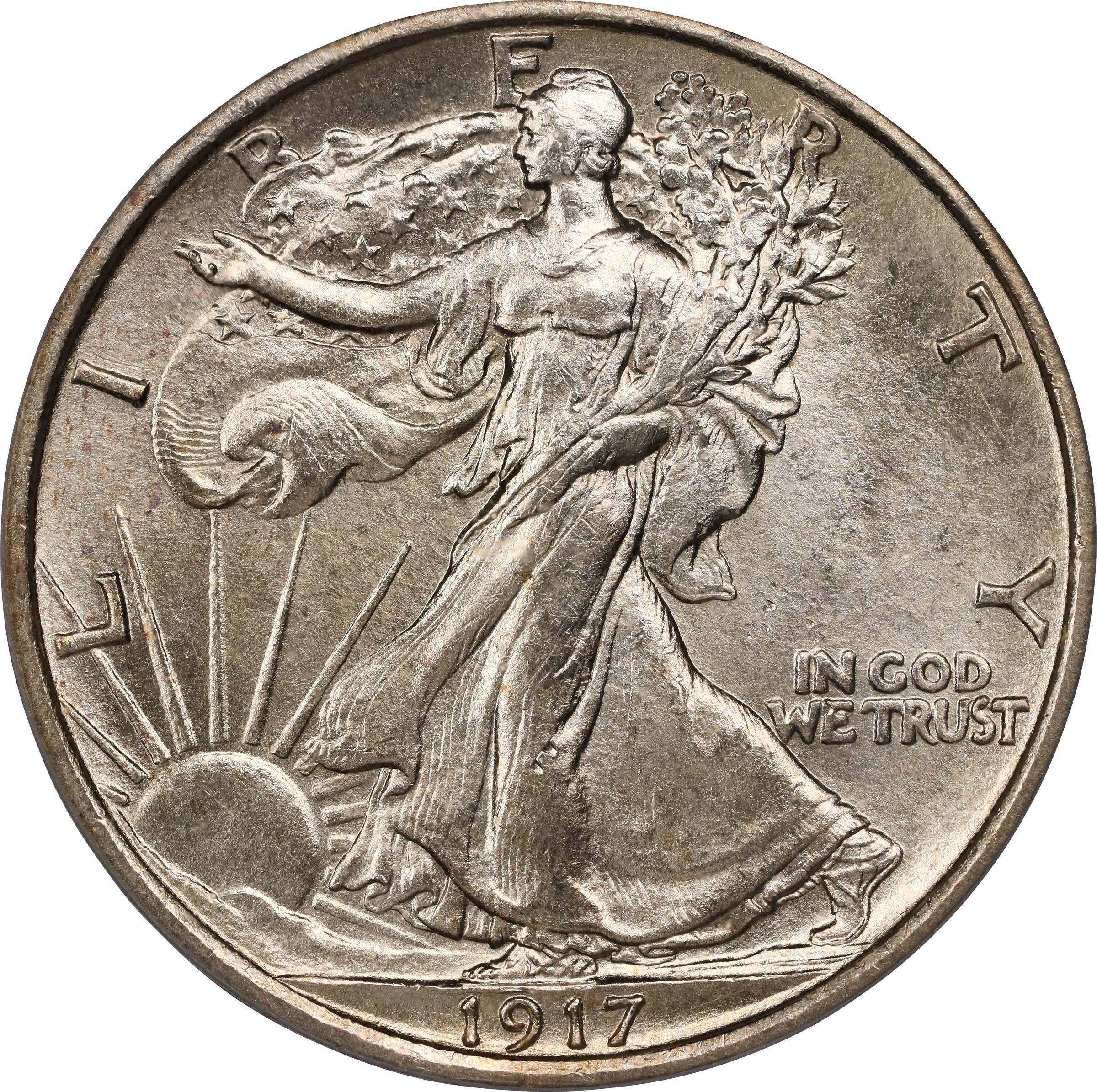 1917-D 50c Mintmark Reverse MS thumbnail 4