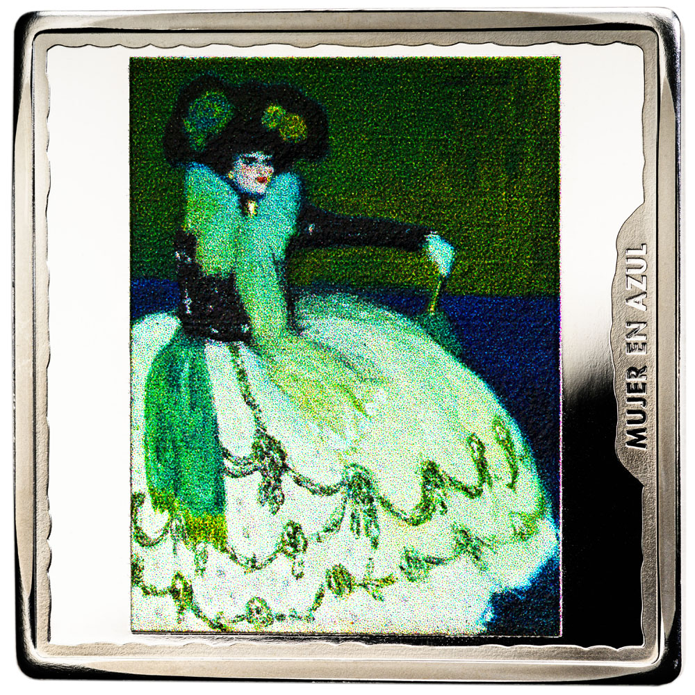 2023-M S€10 Silver, Square, Picasso, Woman in Blue, Colorized PR DCAM