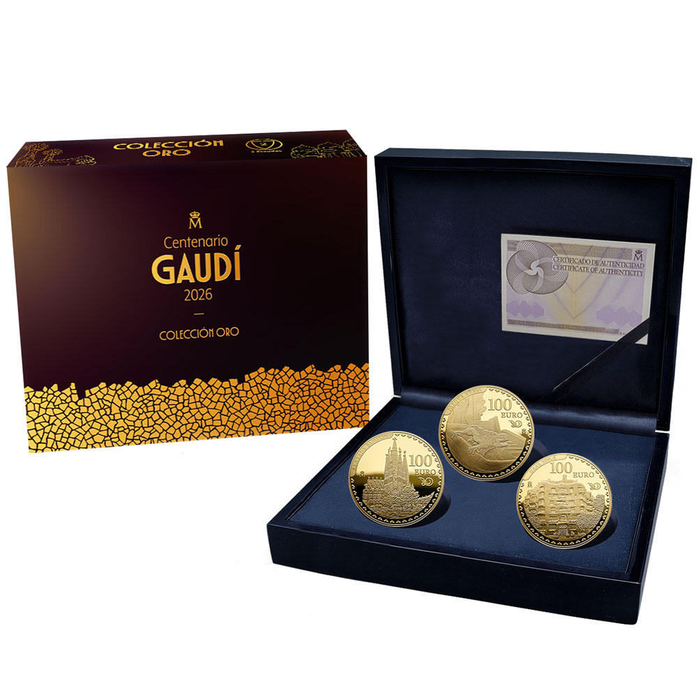 2026 Set Gaudí Centenary, 2 Escudo Gold Collection, 3 Coins PR DCAM