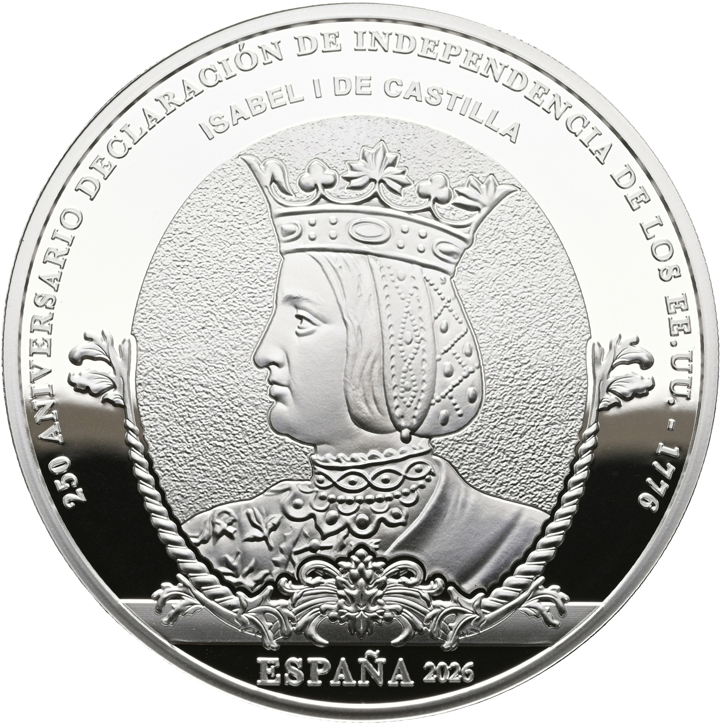 2026-M S€10 / 8R Silver, Queen Isabella I of Castile PR DCAM