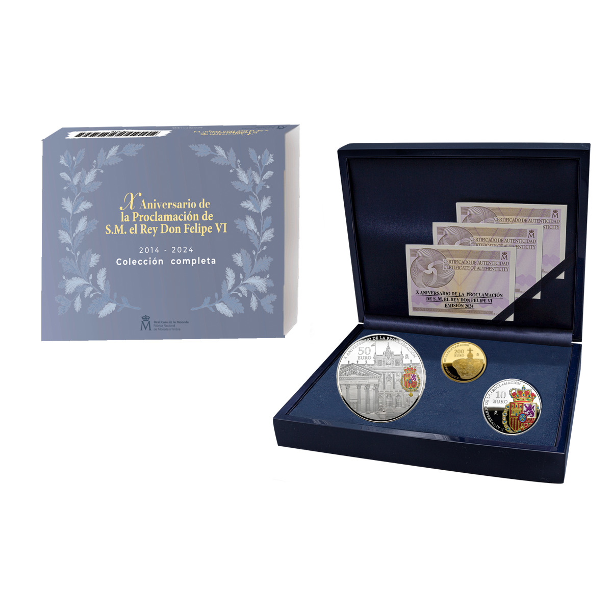 2024 Set King Felipe VI, Complete Collection, 3 Coins PR DCAM