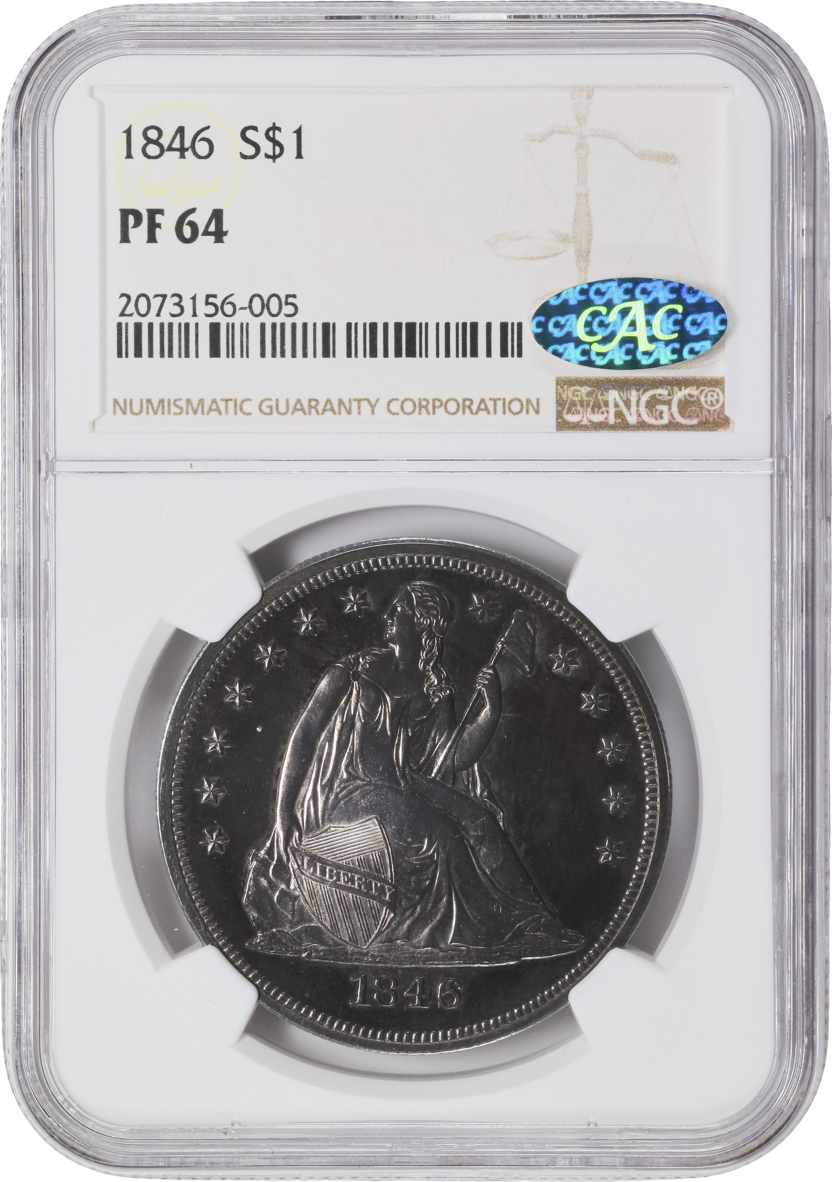 1846 $1 PR62 CAC thumbnail 13