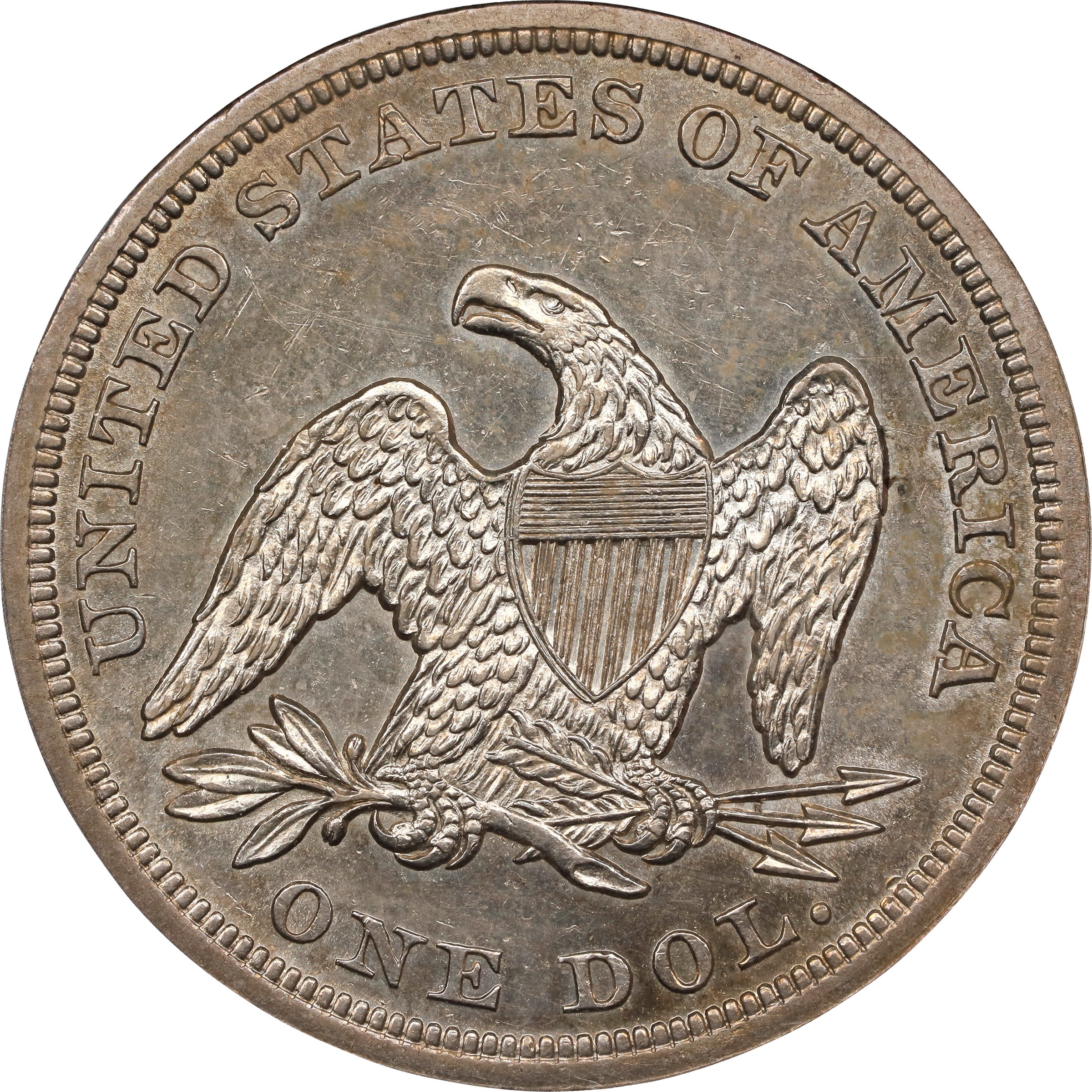 1854 $1 MS60 CAC thumbnail 15