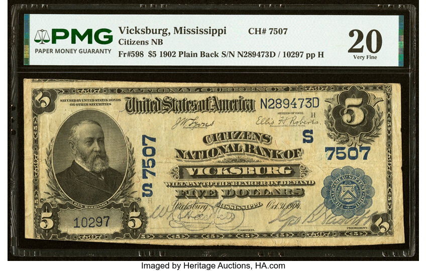 1902 $5  3rd Charter Period, 3rd Issue, Plain Back (Fr. 598) thumbnail 3