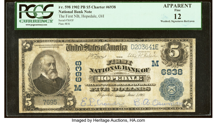 1902 $5  3rd Charter Period, 3rd Issue, Plain Back (Fr. 598) thumbnail 2